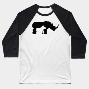 Black and White Rhino Baseball T-Shirt